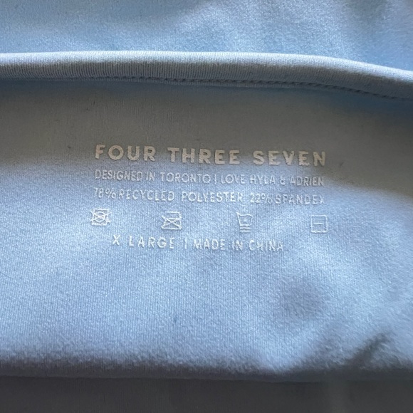 437 Light Blue Women's Crop Tank and High-Waist Bike Short Set - Picture 9 of 9